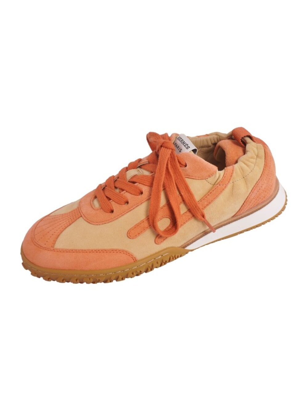 Hermes Sneakers Jet Low Cut Shoes Suede Leather Orange
